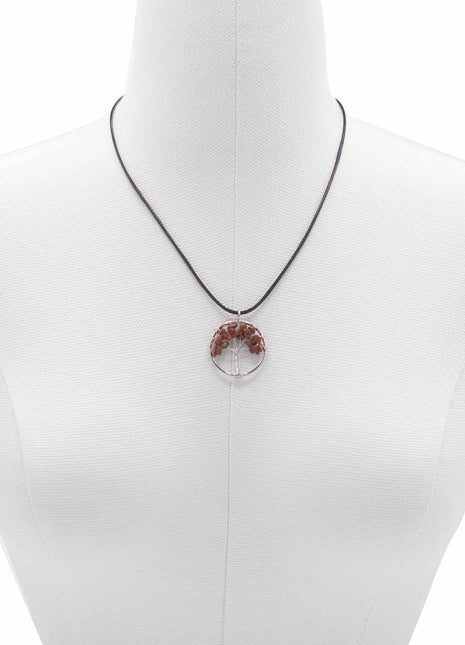 Tree of Life Pendant - Red Jasper