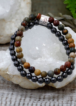 Magnetic Gemstone Bracelet - Picasso Jasper