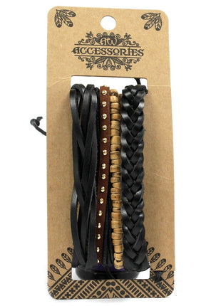 Mens Bracelet Sets - Black & Macho (asst)