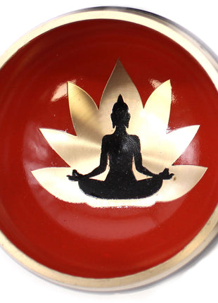 Buddha Singing Bowl Set- Black/Orange 10.7cm