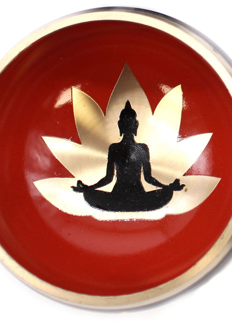 Buddha Singing Bowl Set- Black/Orange 10.7cm