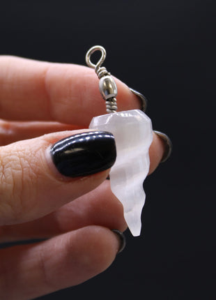 Selenite Spiral Pendant