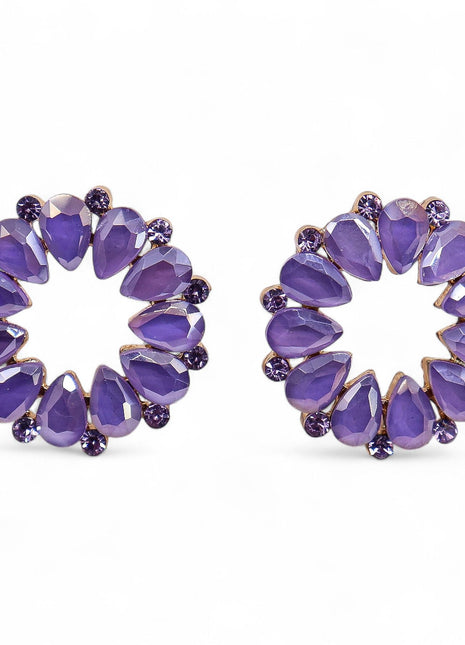 Lavender - Vintage Glass - Loop - Earrings