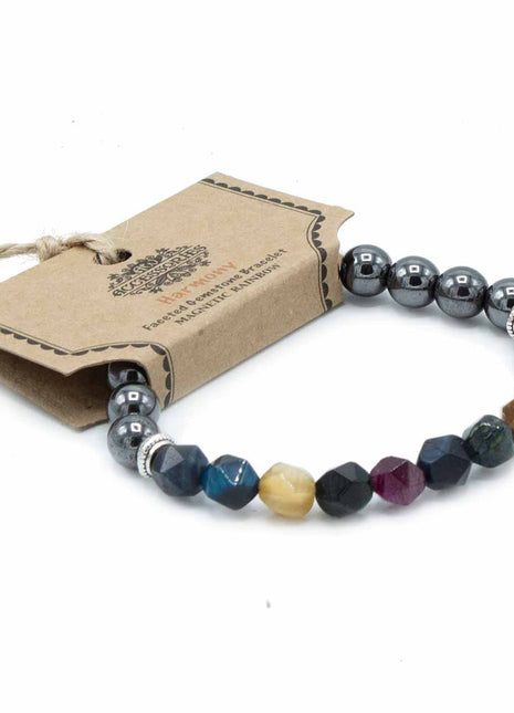 Faceted Gemstone Bracelet - Magnetic Rainbow