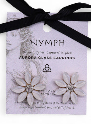 Pearl - Vintage Glass - Flowers - Earrings