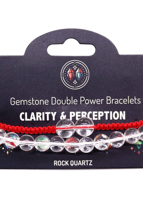 Gemstone Double Power Bracelets- Rock Quartz