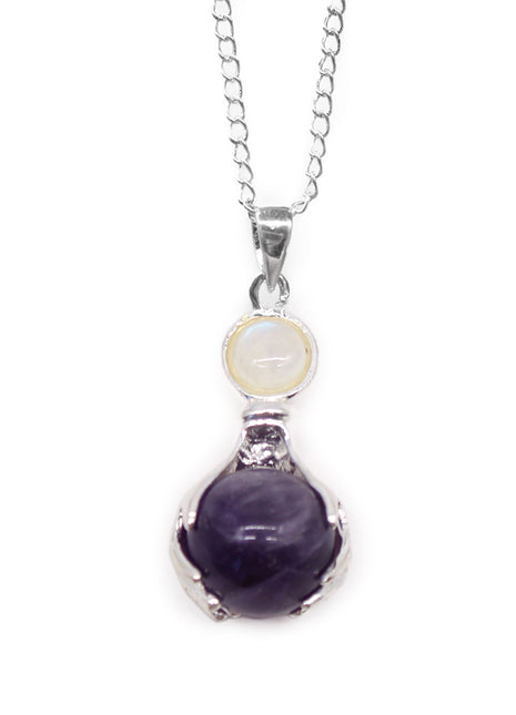 Gemstone Healing Hands Pendant - Amethyst