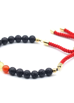 18K Gold Plated Gemstone Royal String Bracelet - Lava Stone Chakra