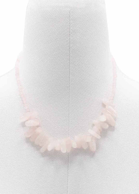 Longstone Gem Necklace - Rose Quartz