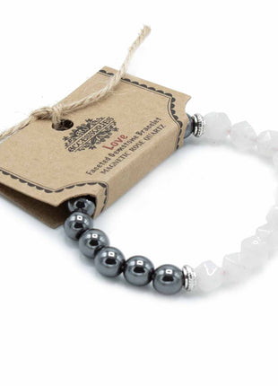 Faceted Gemstone Bracelet - Magnetc Rose Quatz