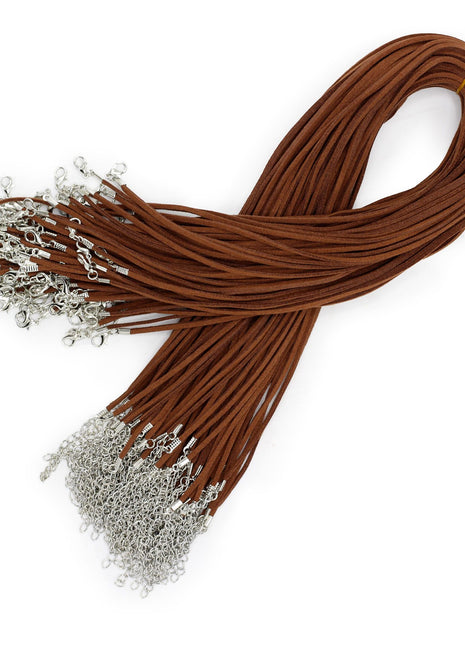 Packs Faux Suede Pendant Cords -  2.5mm x 55cm - Dark Brown A010