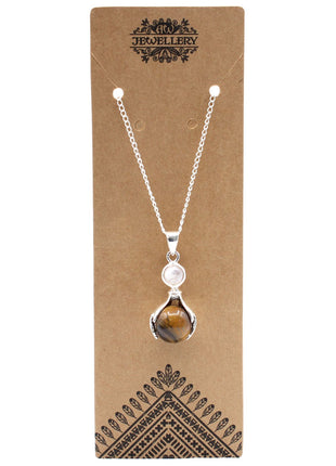 Gemstone Healing Hands Pendant - Tiger Eye