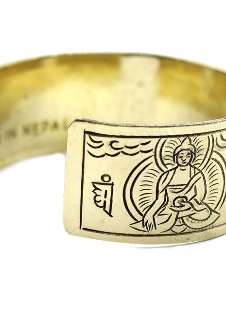 Brass Tibetan Bracelet - Five Buddha