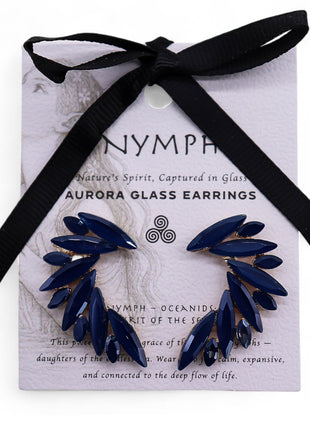 Royal Blue - Vintage Glass - Angel Wings - Earrings