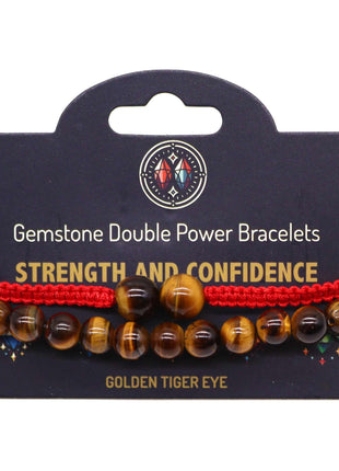 Gemstone Double Power Bracelets- Tiger Eye