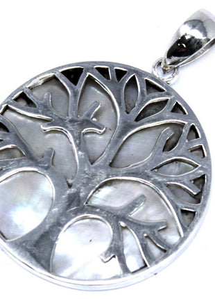 Tree of Life Silver Pendent 30mm - Mother of Pearl