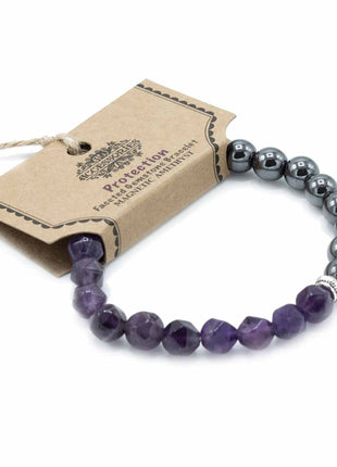 Faceted Gemstone Bracelet - Magnetic Amethyst
