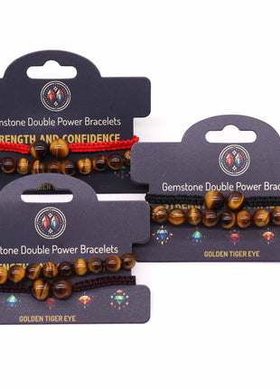 Gemstone Double Power Bracelets- Tiger Eye
