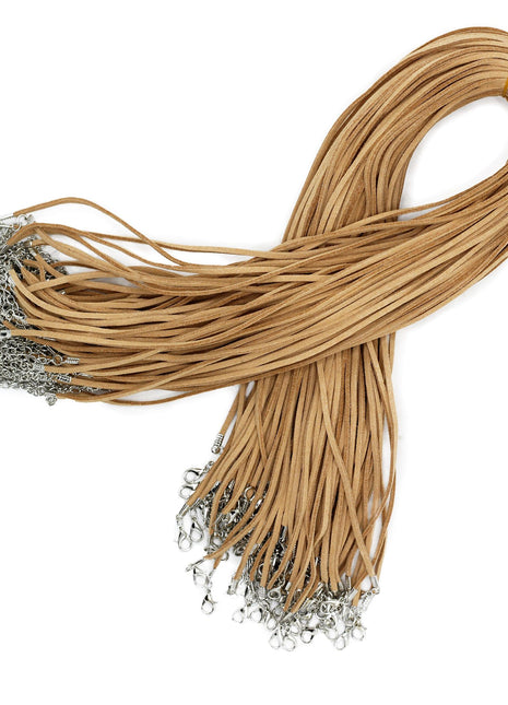 Packs Faux Suede Pendant Cords -  2.5mm x 55cm - Tan A120