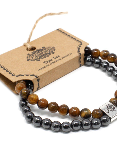 Magnetic Gemstone Bracelet - Tiger Eye