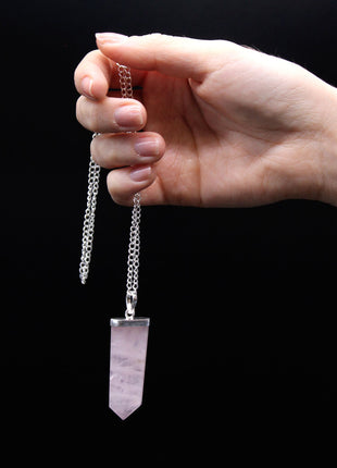 Gemstone Flat Pencil Pendant - Amethyst