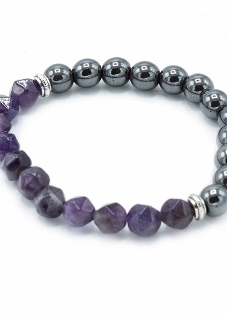 Faceted Gemstone Bracelet - Magnetic Amethyst