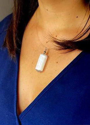 Selenite Obelix Pendent