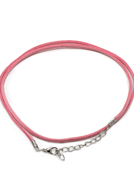Packs Faux Suede Pendant Cords -  2.5mm x 55cm - Pink A064