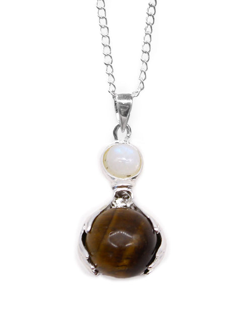 Gemstone Healing Hands Pendant - Tiger Eye