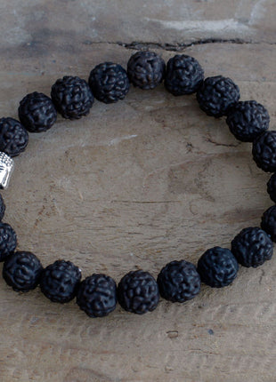 Rudraksha Buddah Bangle Mala - Dark