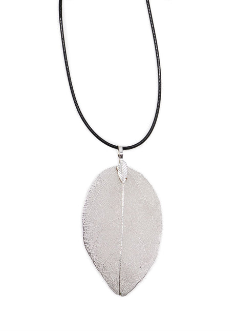 Necklace - Bravery Leaf - Silver