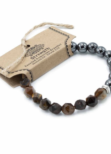Faceted Gemstone Bracelet - Magnetic Tiger Eye