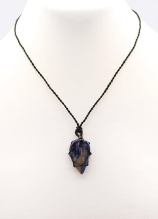 Laced Gemstone Teardrop Pendant - Sodalite