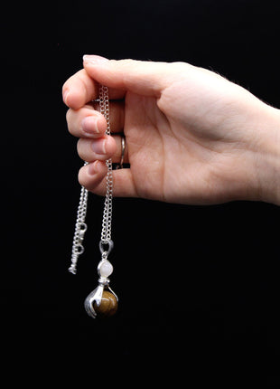 Gemstone Healing Hands Pendant - Tiger Eye