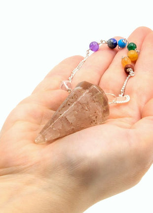 Orgonite Power Chakra Pendulum - Rose Quartz