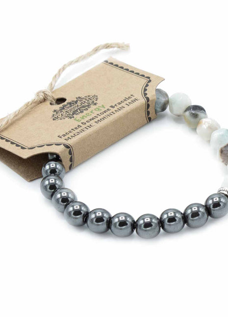 Faceted Gemstone Bracelet - Magnetic Mountain Jade