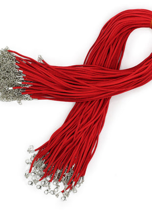Packs Faux Suede Pendant Cords -  2.5mm x 55cm - Red A056