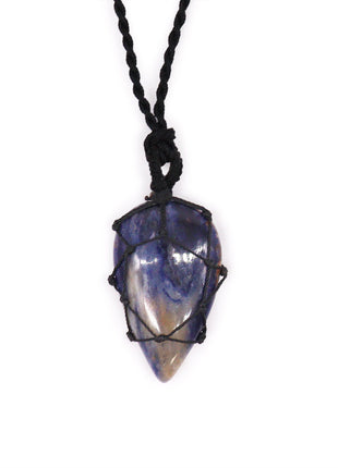 Laced Gemstone Teardrop Pendant - Sodalite