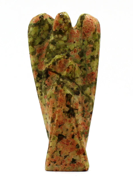 Hand Carved Gemstone Angel - Unakite