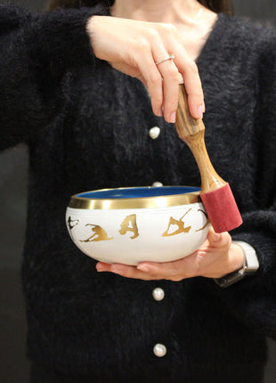 Lrg Moon Phase Singing Bowl Set- Black 14cm