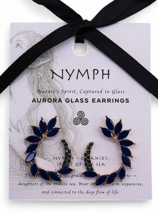 Royal Blue - Vintage Glass - Loop - Earrings
