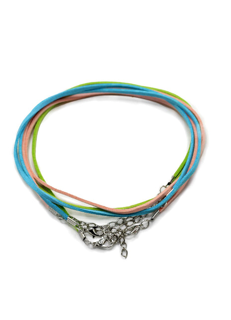 Packs Faux Suede Pendant Cords -  2.5mm x 55cm - Assorted (10 colours)