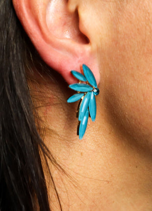 Teal Green - Vintage Glass - Faries - Earrings