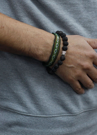 Rudraksha Buddah Bangle Mala - Dark