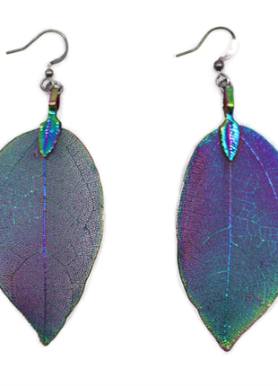 Earrings - Bravery Leaf - Rainbow