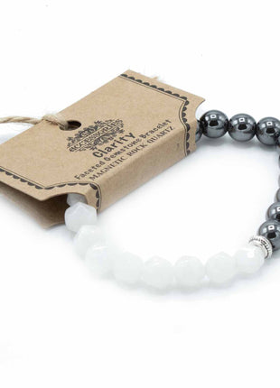 Faceted Gemstone Bracelet - Magnetic Rock Quartz