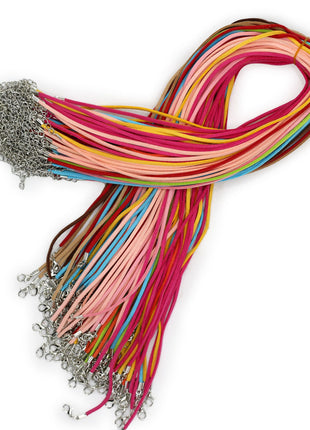 Packs Faux Suede Pendant Cords -  2.5mm x 55cm - Assorted (10 colours)