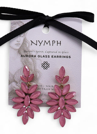 Soft Pink - Vintage Glass - Long Drop - Earrings