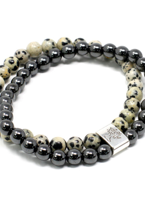 Magnetic Gemstone Bracelet - Dalmation Jasper