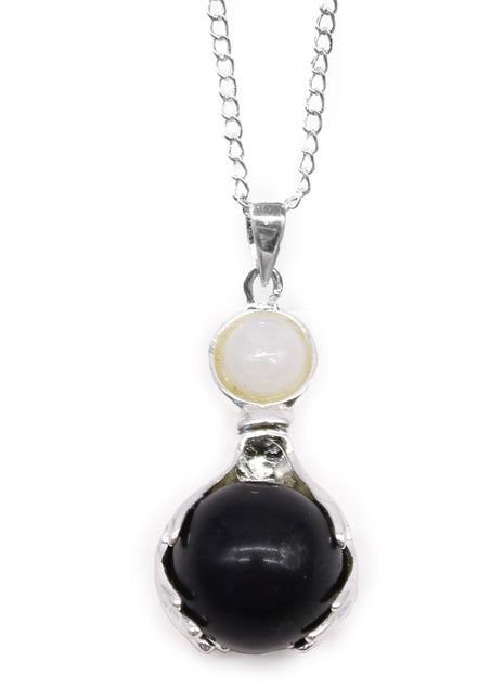 Gemstone Healing Hands Pendant - Black Agate